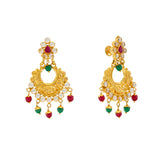 22K Yellow Gold Chandbali Earrings w/ Gems & Pearls (10.2gm) | 


This elegant pair of 22k gold Chandbali earrings are classy and sophisticated. The vibrant gem...
