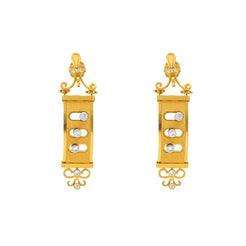 22K Yellow Gold & CZ Earrings (12.9gm)