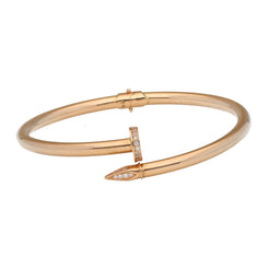 18KT Rose Gold & CZ Nail Bangle (10.3gm)