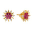 22K Gold, CZ, & Ruby Stud Earrings (4gm)