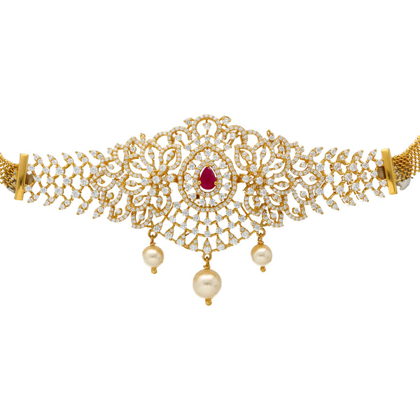 22K Yellow Gold & CZ Necklace (43.7gm) | 


Wear this dazzling 22k Indian gold necklace with your most elegant gowns or formal attire for ...