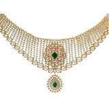 22K Yellow Gold, Emerald & CZ Choker (85.6gm) | 


Add a layer of glam to your bridal or formal looks for a special occasion with this radiant 22...
