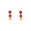 22K Yellow Gold, Ruby & CZ Necklace Set (21.2gm)