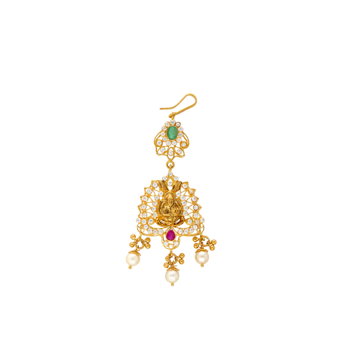 22K Yellow Gold Jeweled Tikka 8.9gm