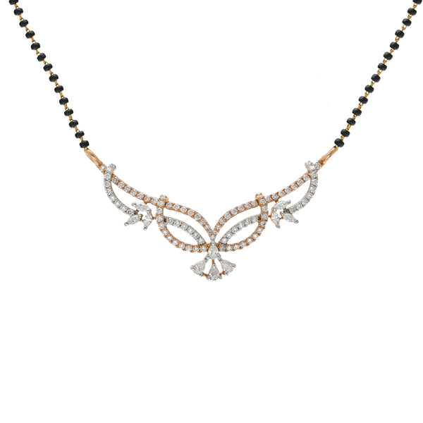 18K Rose Gold 0.84ct Diamond Mangalsutra Necklace | This stunning 18K rose gold diamond Mangalsutra necklace is the perfect post-matrimonially symbol...