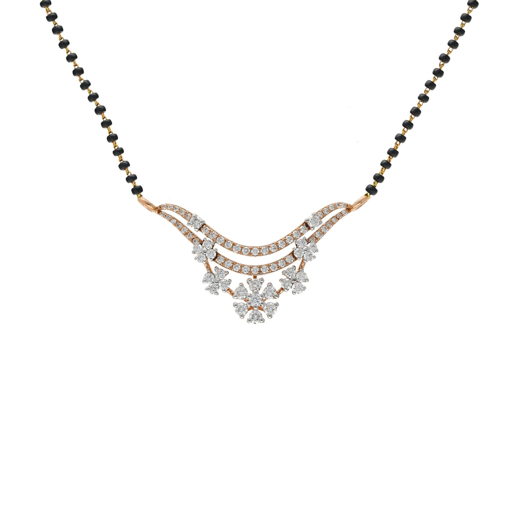 18K Rose Gold 0.75ct Diamond Mangalsutra Necklace | \What better way to symbolize love and commitment to a newly formed union than with this luxuriou...