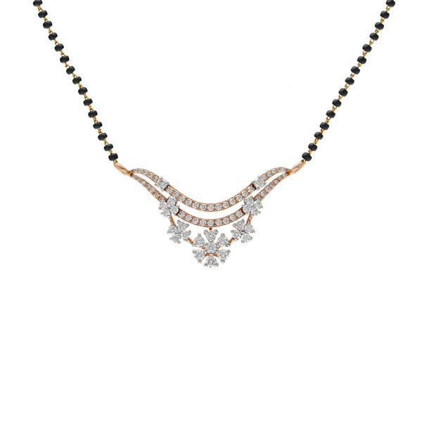 18K Rose Gold 0.75ct Diamond Mangalsutra Necklace | \What better way to symbolize love and commitment to a newly formed union than with this luxuriou...
