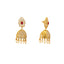 22K Yellow Gold, CZ, Ruby & Pearl Jhumka Earrings (16gm)