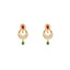 22K Yellow Gold, Emerald & CZ Earrings (10.1gm)