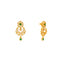 22K Yellow Gold, Emerald & CZ Earrings (11.2gm)