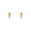 22K Yellow Gold, Emerald, Ruby & CZ Earrings (4.8gm)