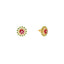 22K Yellow Gold, Emerald, Ruby & CZ Stud Earrings (4.9gm)