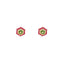 22K Yellow Gold, Emerald, Ruby & CZ Stud Earrings (4.6gm)