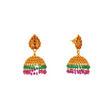 22K Yellow Gold & Gemstone Jhumki Earrings (18.4gm) | 
Wear this dainty pair of 22k Indian gold jhumki earrings when you want to add a dazzling layer o...