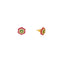 22K Yellow Gold, Emerald, Ruby & CZ Stud Earrings (4.6gm)