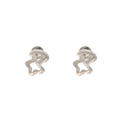 22K White Gold Abstract Stud Earrings (6.1gm)