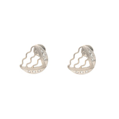 22K White Gold Abstract Stud Earrings (9gm)