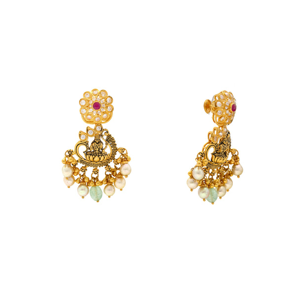 Delicate Floral Chand Bali 22k Gold Earrings – Andaaz Jewelers