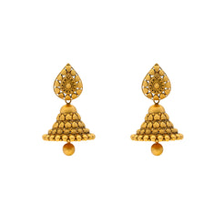 22K Yellow Gold Antique Jhumka Earrings (20.8gm)