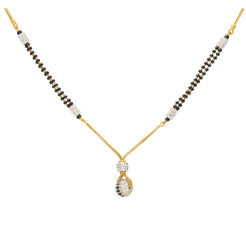 22K Multi-Tone Gold & CZ Mangalsutra Necklace (10.9gm)