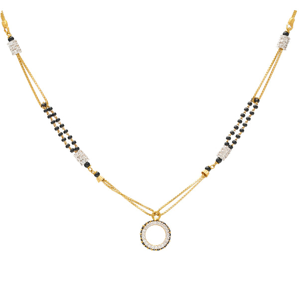 22K Multi-Tone Gold & CZ Mangalsutra Necklace (9.9gm) | 


This luxurious piece of Indian gold jewelry is elegant, sophisticated, and timeless. The tradi...
