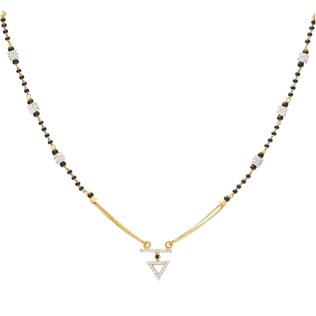 22K Multi-Tone Gold & CZ Mangalsutra Necklace (8.3gm) | 


Celebrate the beauty of love and commitment with this marvelous 22k gold Mangalsutra necklace....