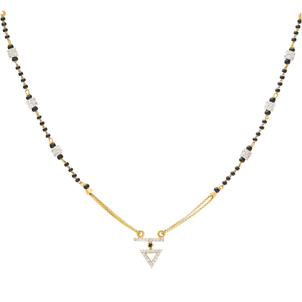 22K Multi-Tone Gold & CZ Mangalsutra Necklace (8.3gm) | 


Celebrate the beauty of love and commitment with this marvelous 22k gold Mangalsutra necklace....