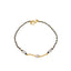 22K Multi-Tone Gold & Black Bead Bracelet (3.9gm)