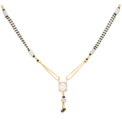 22K Multi-Tone Gold & CZ Mangalsutra Necklace (10.5gm)