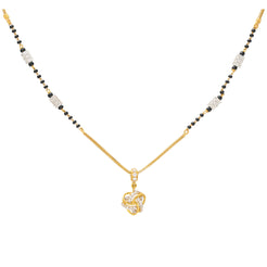 22K Multi-Tone Gold & CZ Mangalsutra Necklace (9.7gm)