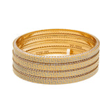 22K Yellow Gold & CZ Bangle Set of 4 (94.1gm) | 


This stunning set of gold Indian bangles features a modern design made authentic 22k gold. The...
