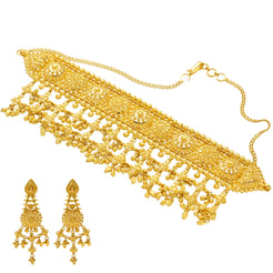 22K Yellow Gold Choker Necklace Set (65.1gm)