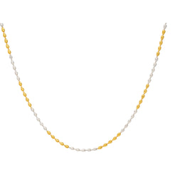 22k Yellow & White Gold Oval Bead Chain (12 gms)