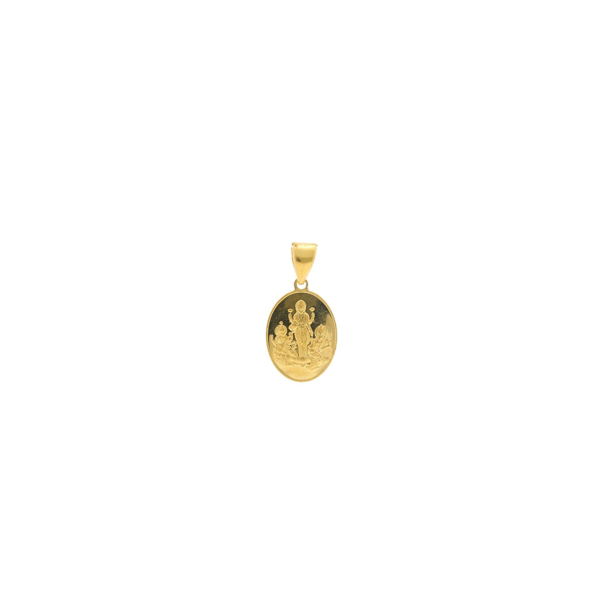 22K Gold Medallion Om Temple Pendant