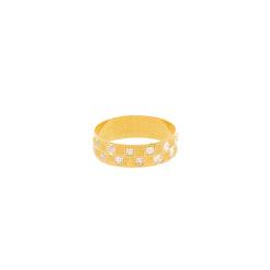 22K Yellow & White Gold Checkered Ring - Virani Jewelers