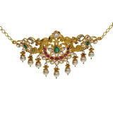 An image of an elegant 22K yellow gold necklace from Virani Jewelers | Looking to add luxurious and versatile jewelry to your wardrobe? This 22K yellow antique gold set...