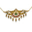 22K Yellow Antique Gold 2-in-1 Choker/Vanki & Jhumki Earrings Set W/ Kundan, Emerald, Pearls & Crescent Accents - Virani Jewelers