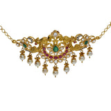 22K Yellow Antique Gold 2-in-1 Choker/Vanki & Jhumki Earrings Set W/ Kundan, Emerald, Pearls & Crescent Accents - Virani Jewelers | 



Add a unique twist of versatility to your wardrobe this season with the addition of pieces li...