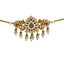 22K Yellow Antique Gold 2-in-1 Choker/Vanki & Chandbali Earrings Set W/ Emerald, Ruby, CZ, Pearls & Pear Shaped Accents - Virani Jewelers