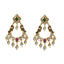22K Yellow Antique Gold 2-in-1 Choker/Vanki & Chandbali Earrings Set W/ Emerald, Ruby, CZ, Pearls & Pear Shaped Accents - Virani Jewelers