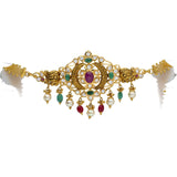 22K Yellow Antique Gold 2-in-1 Choker/Vanki & Chandbali Earring Set W/ Eyelet Pendant,  Pachi CZ, Emeralds, Rubies & Pearls - Virani Jewelers | 


Be distinguished in standout jewelry that will have you standing apart in any crowd, like this...