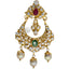 22K Yellow Antique Gold 2-in-1 Choker/Vanki & Chandbali Earring Set W/ Eyelet Pendant,  Pachi CZ, Emeralds, Rubies & Pearls - Virani Jewelers