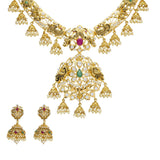An image of a lustrous 22K gold jewelry set from Virani Jewelers | Introduce your wardrobe to 22K yellow gold jewelry with this exquisite set from Virani Jewelers!
...