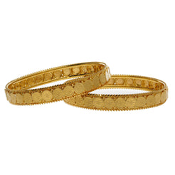 22K Yellow Gold Laxmi Kasu Bangles Set of 2 - Virani Jewelers