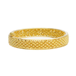 22K Yellow Gold Baby Bangle W/ Filigree & Screw Hinge - Virani Jewelers