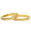 22K Yellow Gold Baby Bangles Set of 2 W/ Mixed Artisanal Designs - Virani Jewelers