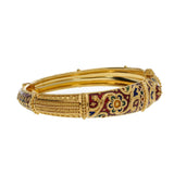 22K Yellow Gold Meenakari Screw Bangle W/ Paisley Floral Design - Virani Jewelers | 


Enjoy the bright and colorful aspects of hand painted Meenakari with this brilliant 22K yellow...