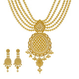 An image of the dreamcatcher pendant 22K gold necklace set from Virani Jewelers. | Discover irresistible luxury with this stunning 22K gold necklace from Virani Jewelers!

Features...