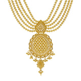 A close-up image of the dreamcatcher pendant on the 22K gold necklace from Virani Jewelers. | Discover irresistible luxury with this stunning 22K gold necklace from Virani Jewelers!

Features...