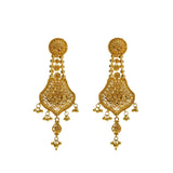 An image of the beautiful matching 22K gold earrings from Virani Jewelers. | Treat yourself to a 22K gold necklace that will make you look like the queen you are.

Set includ...